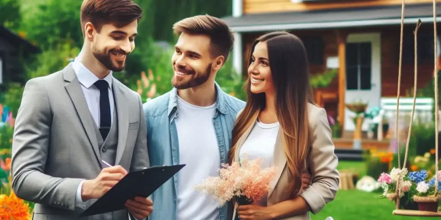 _187acc74-1b37-4f8d-87f9-25a1771d6c73 agente inmobiliario vendiendo una casa